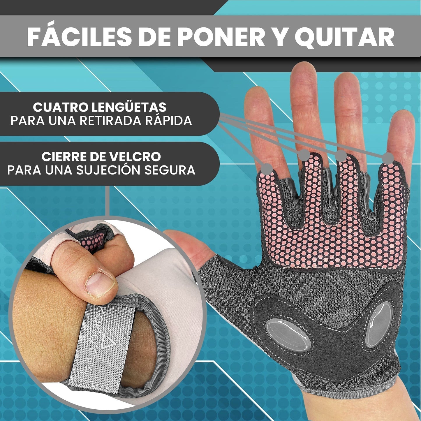 KOKOTTA Guantes de Gimnasio Acolchados Unisex para Fitness y pesas