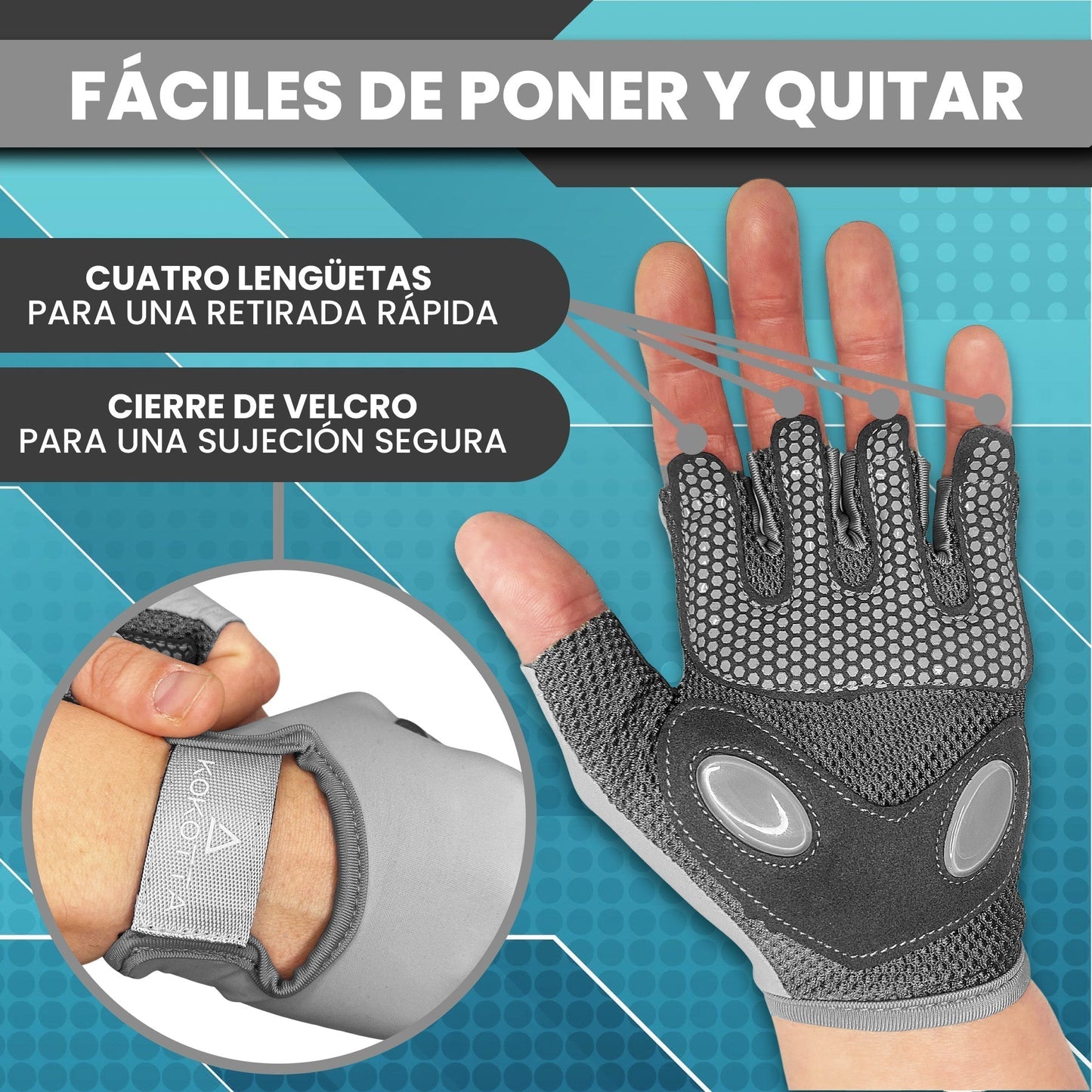 KOKOTTA Guantes de Gimnasio Acolchados Unisex para Fitness y pesas