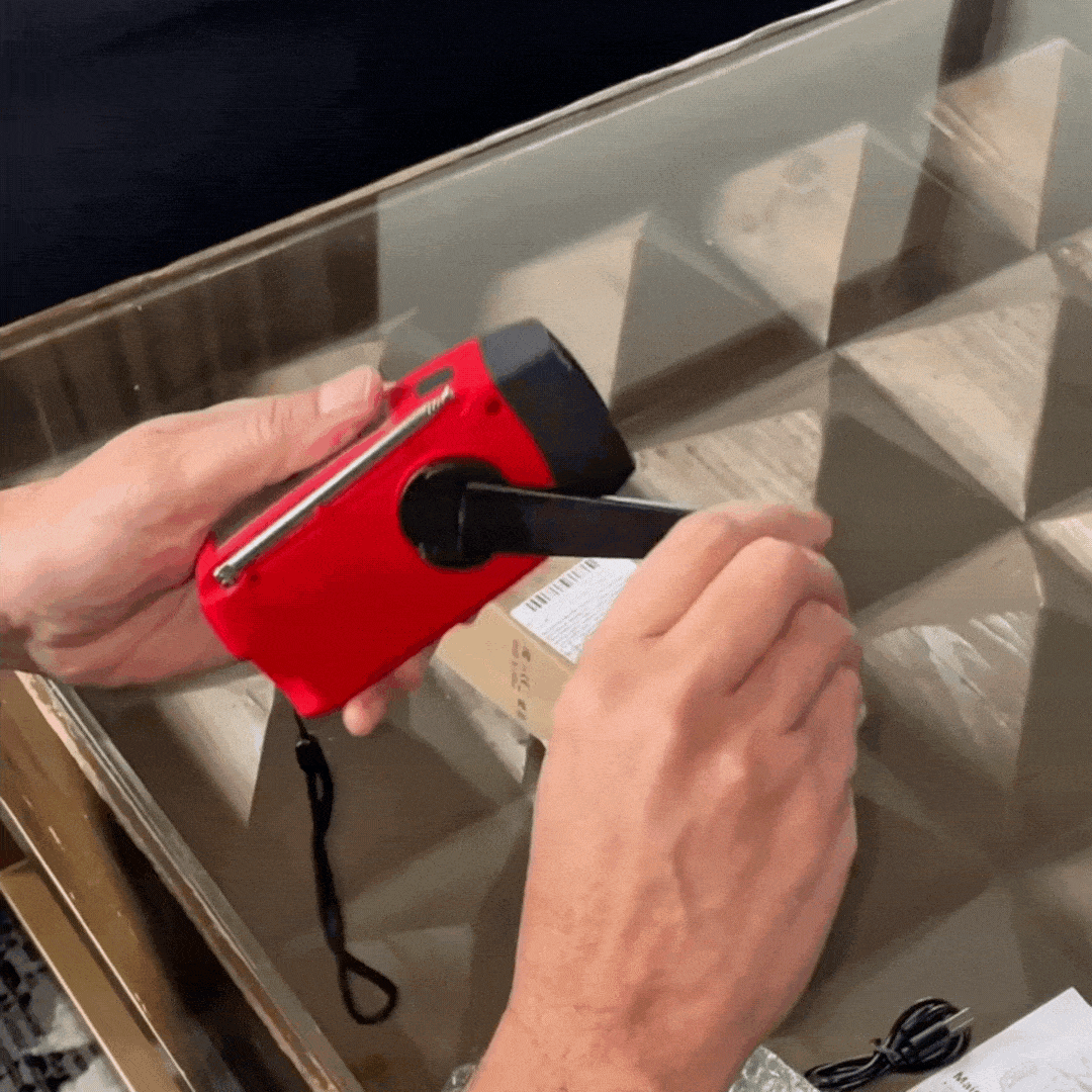 Lámpara Radio de Emergencia con Linterna y Cargador