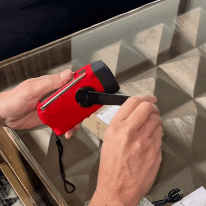 Lámpara Radio de Emergencia con Linterna y Cargador