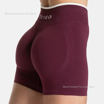 TEVEO Shorts Ignite sin Costuras de Cintura alta para Mujer