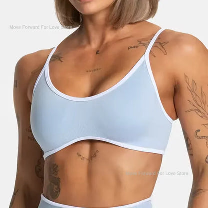 TEVEO Top Deportivo Femenino sin Espalda para yoga y Fitness