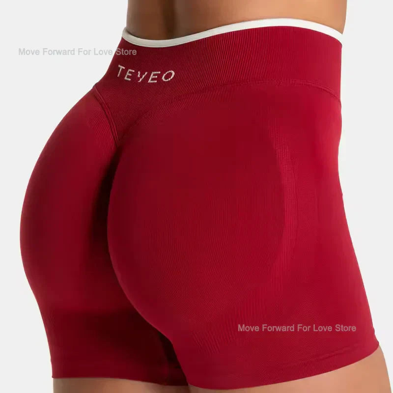 TEVEO Shorts Ignite sin Costuras de Cintura alta para Mujer