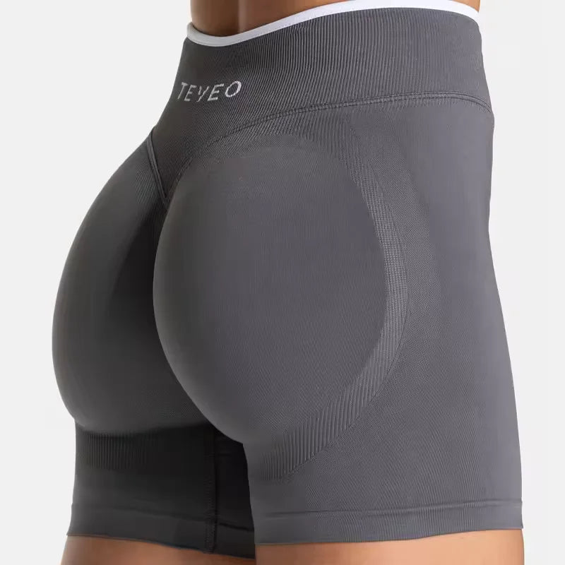 TEVEO Shorts Ignite sin Costuras de Cintura alta para Mujer