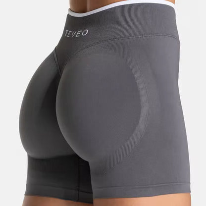 TEVEO Shorts Ignite sin Costuras de Cintura alta para Mujer