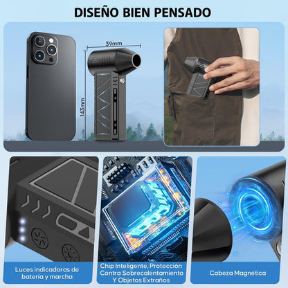 Soplador Portátil Multiuso con Luz LED